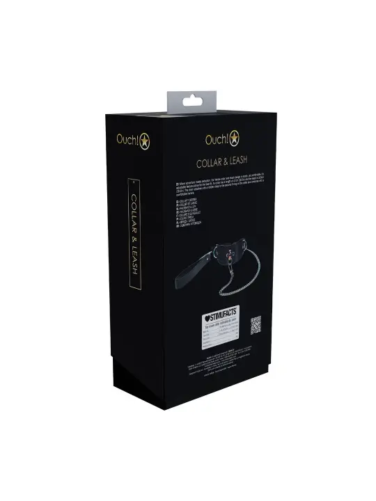 COLEIRA COM TRELA VENICE COLLECTION PRETA OUCH!