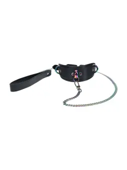 COLEIRA COM TRELA VENICE COLLECTION PRETA OUCH!