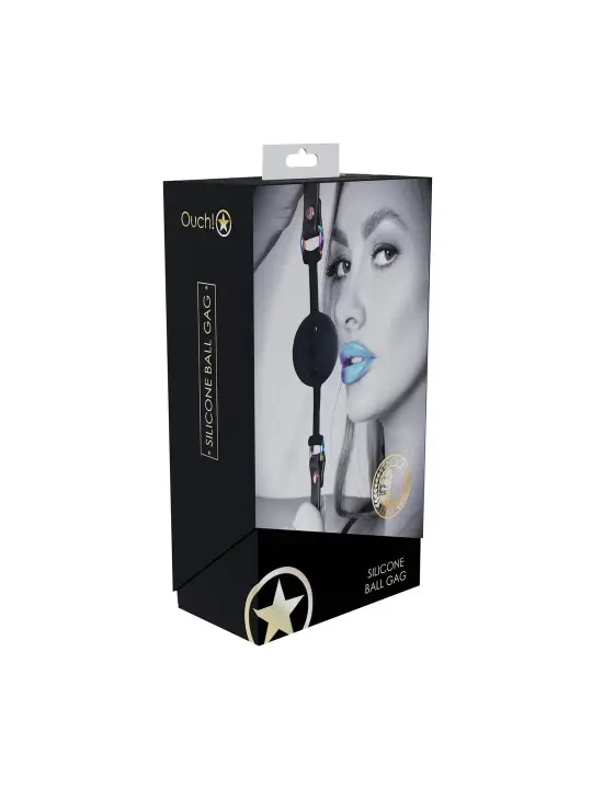 MORDAÇA DE SILICONE RESPIRÁVEL VENICE COLLECTION PRETO OUCH!