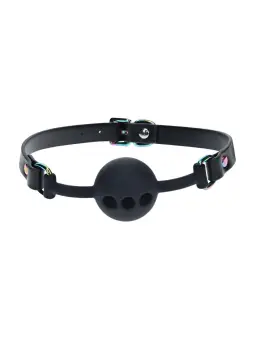 MORDAÇA DE SILICONE RESPIRÁVEL VENICE COLLECTION PRETO OUCH!