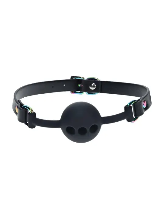 MORDAÇA DE SILICONE RESPIRÁVEL VENICE COLLECTION PRETO OUCH!