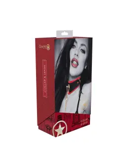 COLEIRA COM TRELA MILAN COLLECTION PRETO/VERMELHO OUCH!