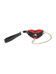 COLEIRA COM TRELA MILAN COLLECTION PRETO/VERMELHO OUCH!