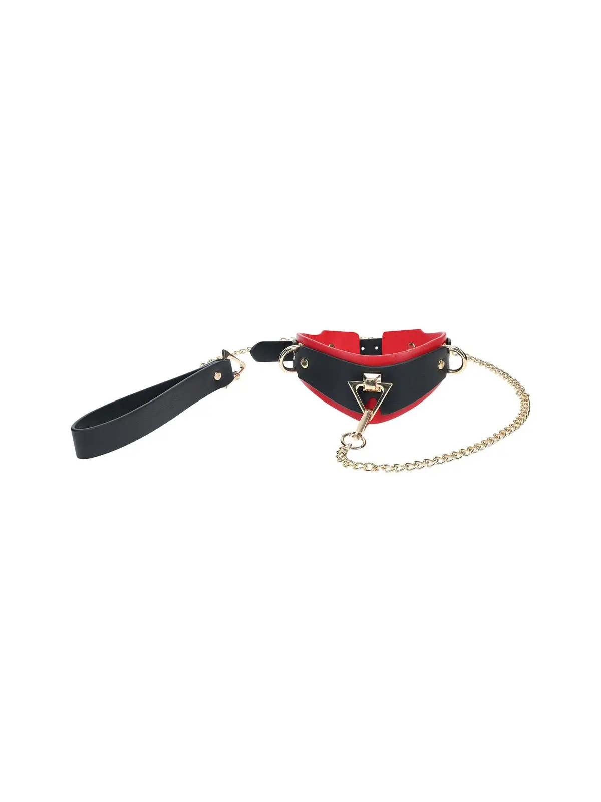COLEIRA COM TRELA MILAN COLLECTION PRETO/VERMELHO OUCH!