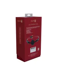 MORDAÇA DE SILICONE RESPIRÁVEL MILAN COLLECTION PRETO/VERMELHO OUCH!