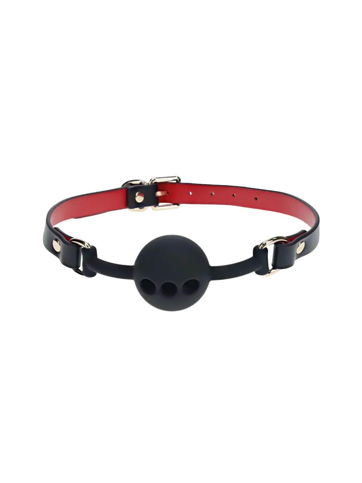 MORDAÇA DE SILICONE RESPIRÁVEL MILAN COLLECTION PRETO/VERMELHO OUCH!