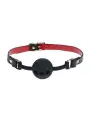 MORDAÇA DE SILICONE RESPIRÁVEL MILAN COLLECTION PRETO/VERMELHO OUCH!