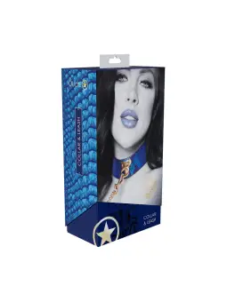 COLEIRA COM TRELA FLORENCE COLLECTION AZUL OUCH!