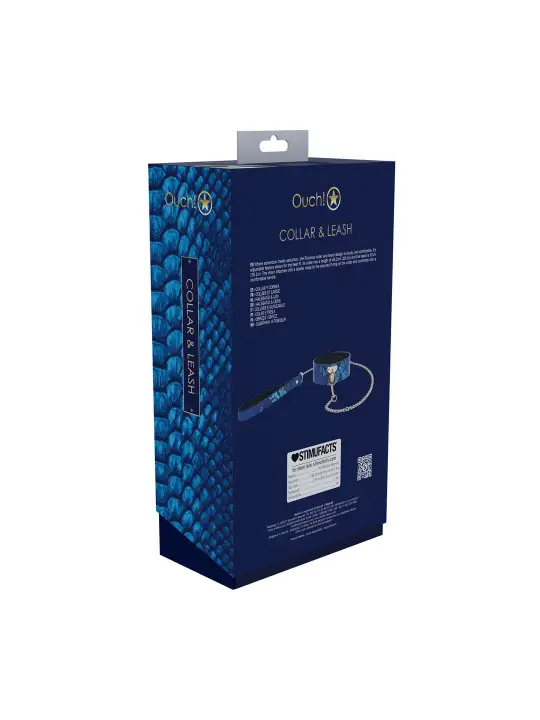 COLEIRA COM TRELA FLORENCE COLLECTION AZUL OUCH!