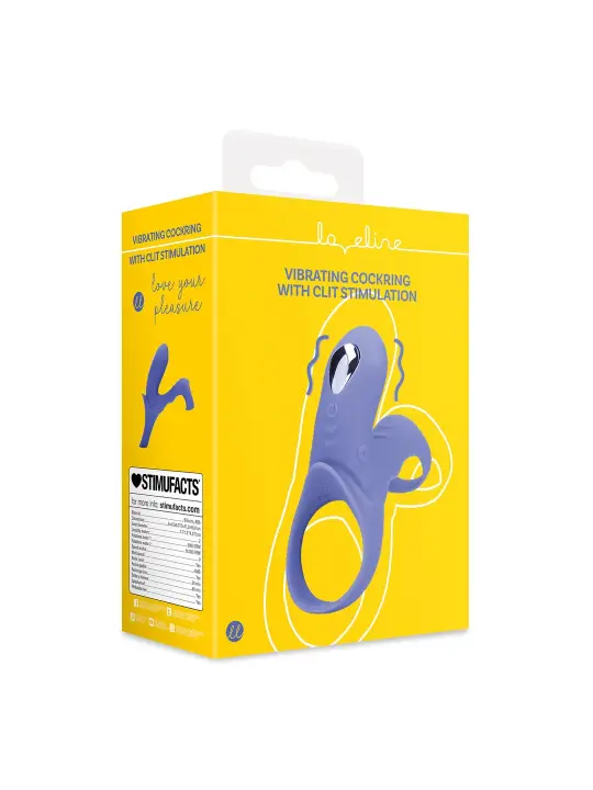 ANEL PARA O PÉNIS COM VIBRAÇÃO E ESTIMULADOR DE CLITÓRIS AZUL LOVELINE