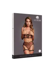 CONJUNTO DE 2 PEÇAS COM SUTIÃ SEM COPAS PRETO LE DÉSIR