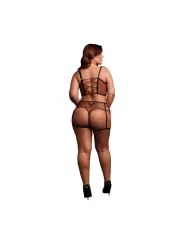 CONJUNTO DE 2 PEÇAS COM SUTIÃ SEM COPAS PRETO TAMANHO QUEEN LE DÉSIR