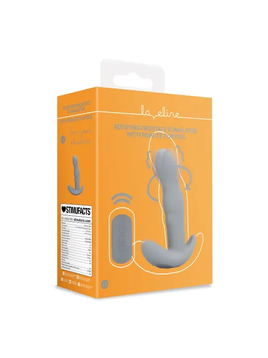 ESTIMULADOR DE PRÓSTATA COM ROTAÇÃO E COMANDO CINZENTO LOVELINE