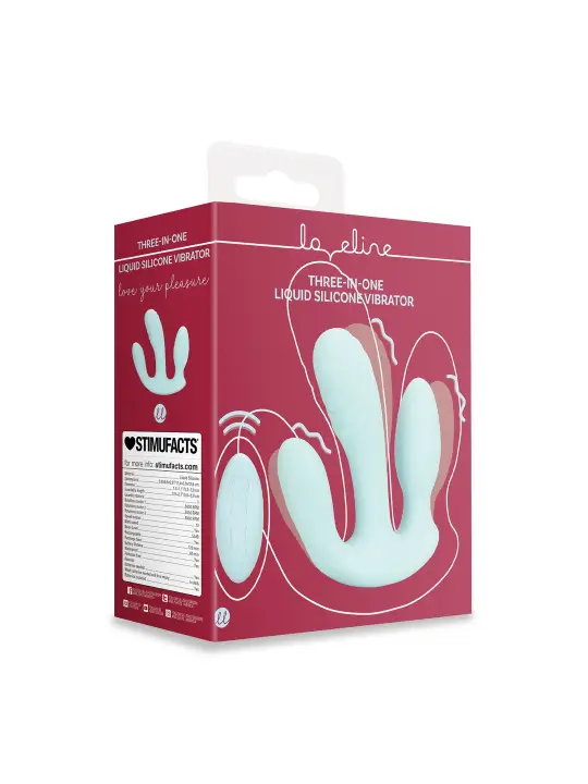 VIBRADOR 3-1 DE SILICONE LIQUIDO BREEZY BLUE LOVELINE