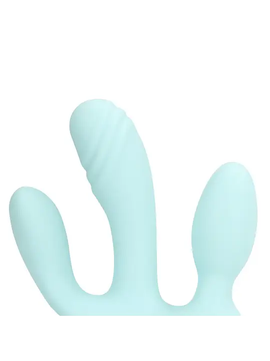 VIBRADOR 3-1 DE SILICONE LIQUIDO BREEZY BLUE LOVELINE