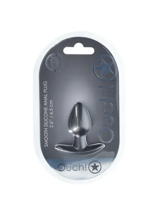 PLUG ANAL SMOOTH SILICONE SMALL 2.6 /6,5 CM GUN METAL OUCH!
