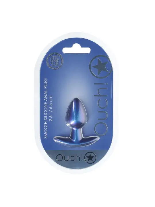 PLUG ANAL SMOOTH SILICONE SMALL 2.6 /6,5 CM METALLIC BLUE OUCH!