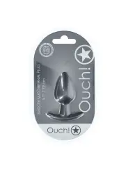 PLUG ANAL SMOOTH SILICONE MEDIUM 3,1 /7,9 CM GUN METAL OUCH!