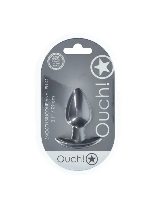 PLUG ANAL SMOOTH SILICONE MEDIUM 3,1 /7,9 CM GUN METAL OUCH!