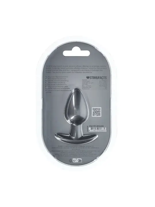 PLUG ANAL SMOOTH SILICONE MEDIUM 3,1 /7,9 CM GUN METAL OUCH!
