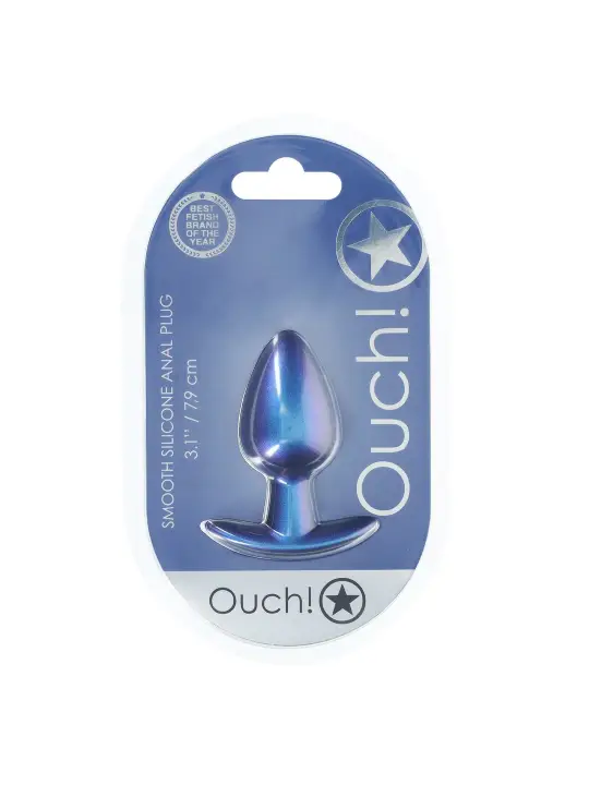 PLUG ANAL SMOOTH SILICONE MEDIUM 3,1 /7,9 CM METALLIC BLUE OUCH!