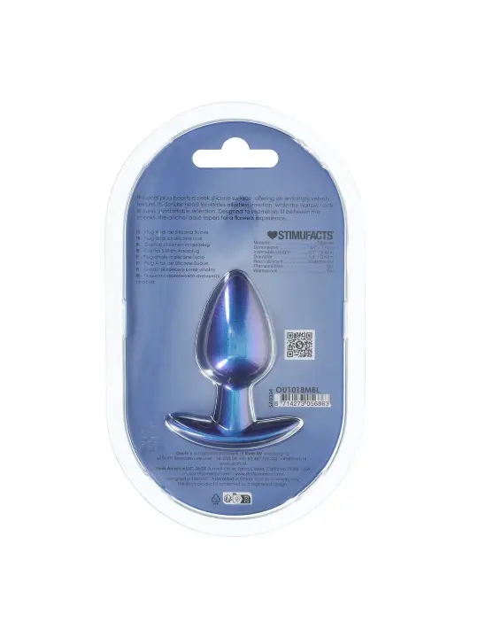 PLUG ANAL SMOOTH SILICONE MEDIUM 3,1 /7,9 CM METALLIC BLUE OUCH!