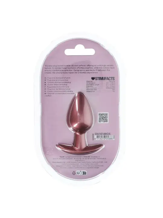 PLUG ANAL SMOOTH SILICONE MEDIUM 3,1 /7,9 CM ROSE GOLD OUCH!