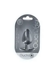 PLUG ANAL SMOOTH SILICONE LARGE 3,5 /8,9 CM GUN METAL OUCH!