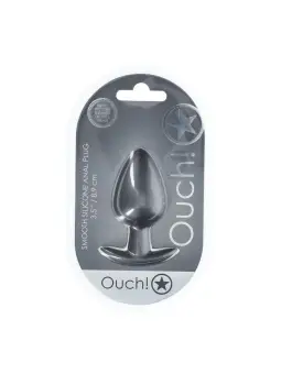 PLUG ANAL SMOOTH SILICONE LARGE 3,5 /8,9 CM GUN METAL OUCH!