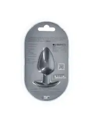 PLUG ANAL SMOOTH SILICONE LARGE 3,5 /8,9 CM GUN METAL OUCH!
