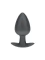 PLUG ANAL SMOOTH SILICONE LARGE 3,5 /8,9 CM GUN METAL OUCH!