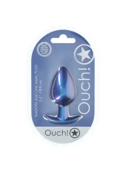 PLUG ANAL SMOOTH SILICONE LARGE 3,5 /8,9 CM METALLIC BLUE OUCH!