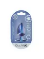 PLUG ANAL SMOOTH SILICONE LARGE 3,5 /8,9 CM METALLIC BLUE OUCH!