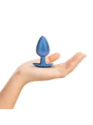 PLUG ANAL SMOOTH SILICONE LARGE 3,5 /8,9 CM METALLIC BLUE OUCH!