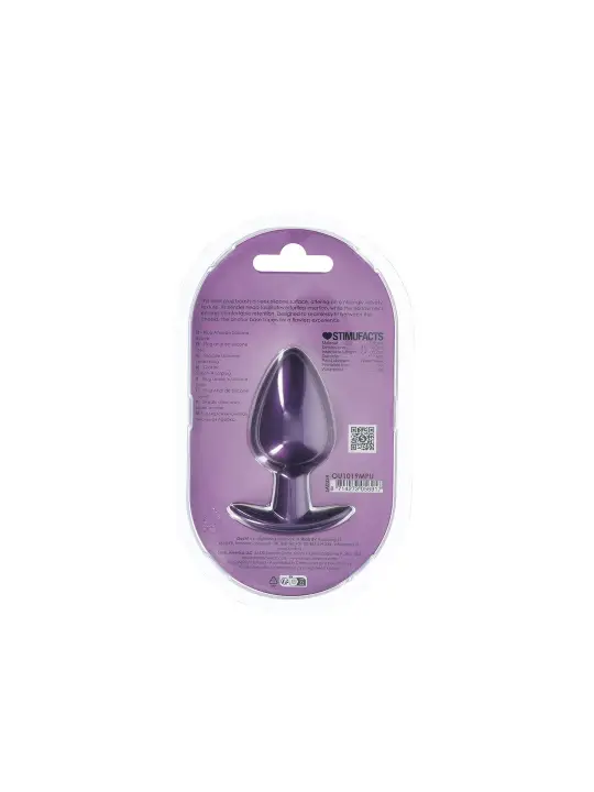 PLUG ANAL SMOOTH SILICONE LARGE 3,5 /8,9 CM METALLIC PURPLE OUCH!