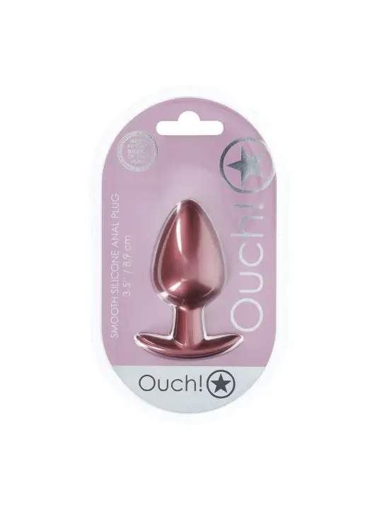PLUG ANAL SMOOTH SILICONE LARGE 3,5 /8,9 CM ROSE GOLD OUCH!