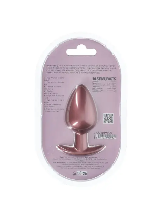 PLUG ANAL SMOOTH SILICONE LARGE 3,5 /8,9 CM ROSE GOLD OUCH!