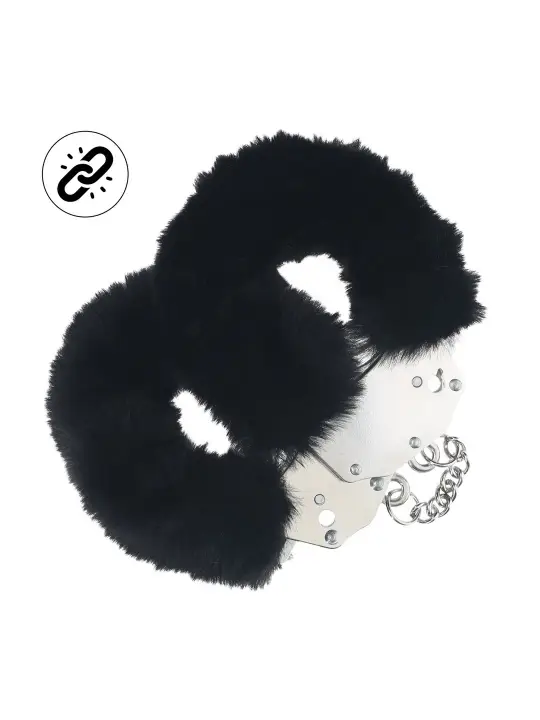 ALGEMAS COM PELÚCIA HEAVY-DUTY FLUFFY PRETAS OUCH!
