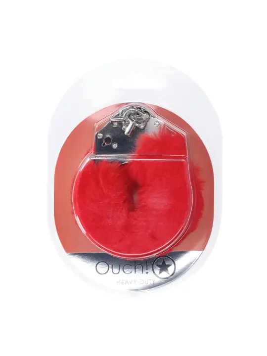 ALGEMAS COM PELÚCIA HEAVY-DUTY FLUFFY VERMELHO OUCH!