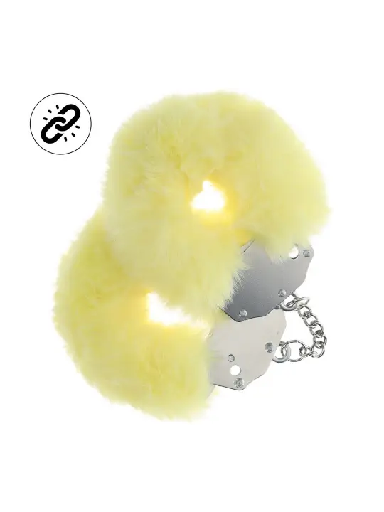 ALGEMAS COM PELÚCIA HEAVY-DUTY FLUFFY AMARELO OUCH!