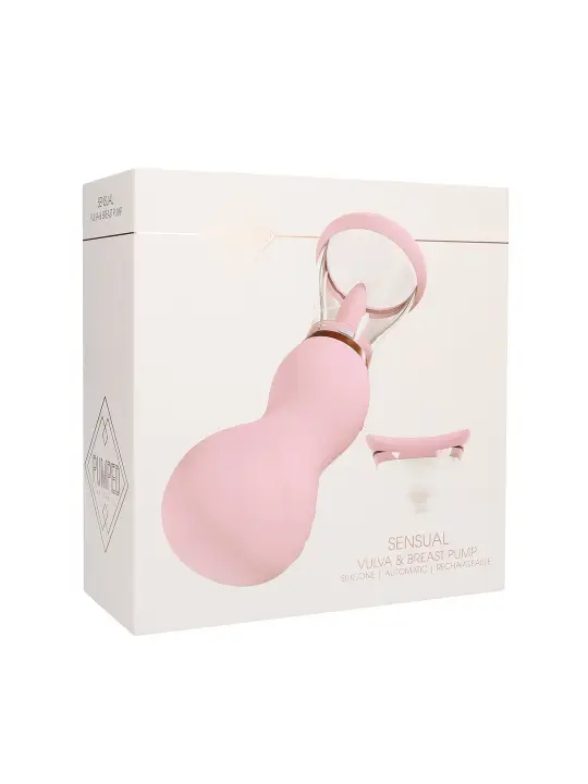 BOMBA RECARREGÁVEL PARA VULVA E SEIOS SENSUAL ROSA PUMPED
