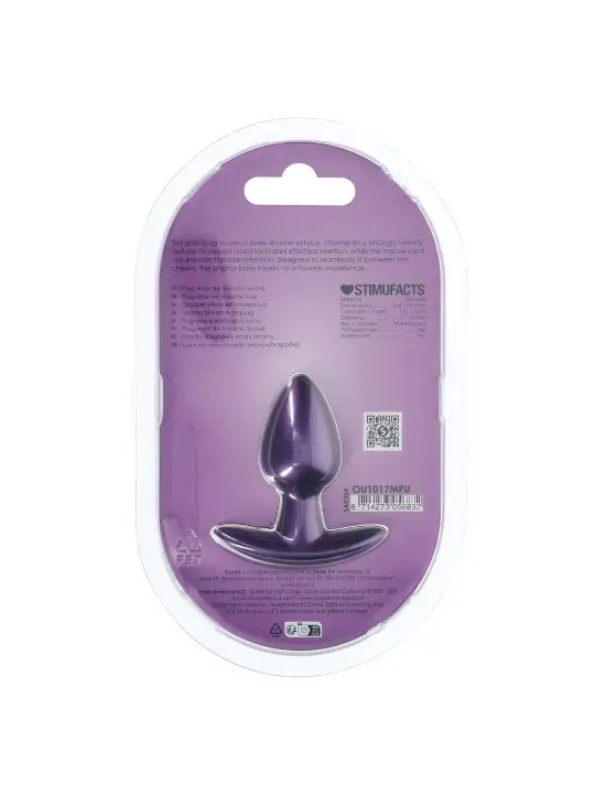 PLUG ANAL SMOOTH SILICONE SMALL 2.6 /6,5 CM METALLIC PURPLE OUCH!