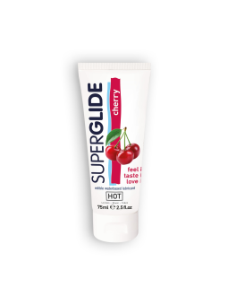 LUBRIFICANTE COMESTÍVEL HOT™ SUPERGLIDE CEREJA 75ML