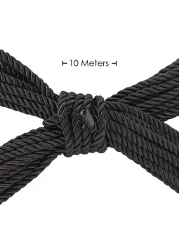 CORDA DE POLIÉSTER PARA BONDAGE 32.8 FT / 10 M PRETA OUCH!