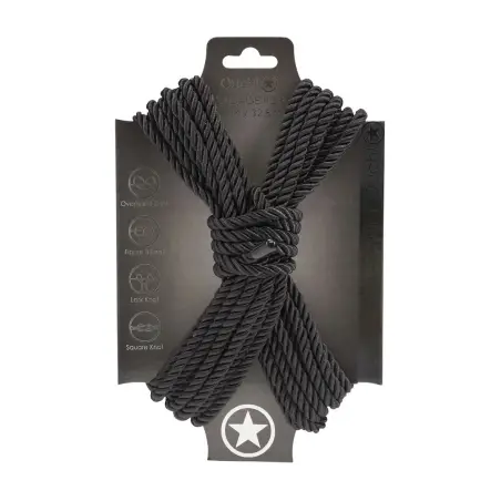 CORDA DE POLIÉSTER PARA BONDAGE 32.8 FT / 10 M PRETA OUCH!