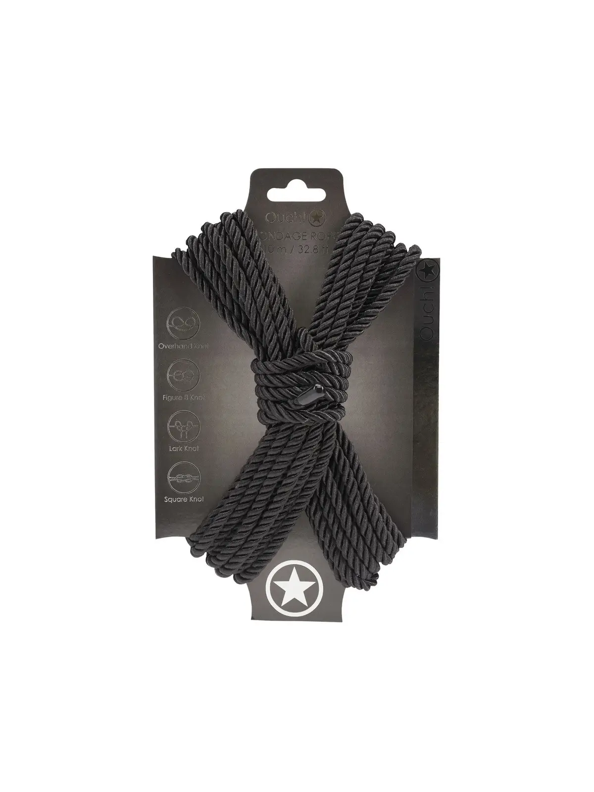 CORDA DE POLIÉSTER PARA BONDAGE 32.8 FT / 10 M PRETA OUCH!