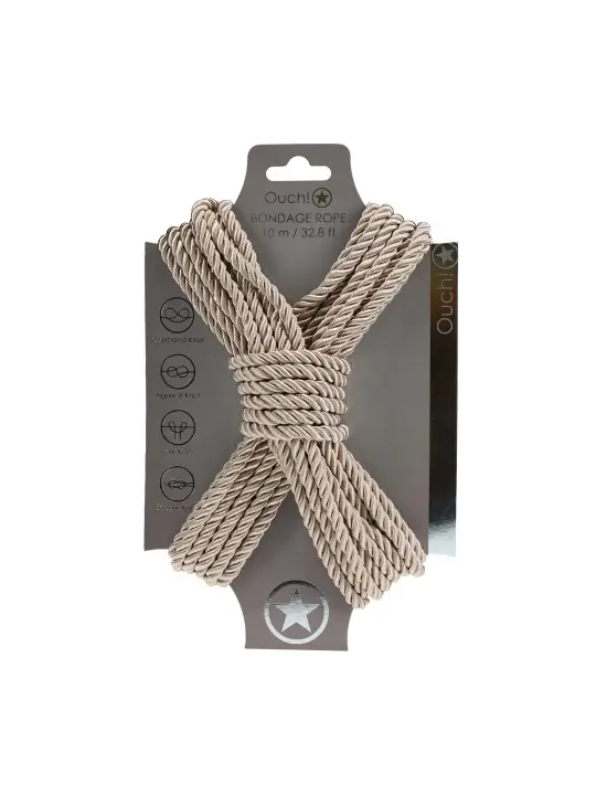 CORDA DE POLIÉSTER PARA BONDAGE 32.8 FT / 10 M DOURADA OUCH!