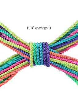 CORDA DE POLIÉSTER PARA BONDAGE 32.8 FT / 10 M COLORIDO COM BRILHO OUCH!