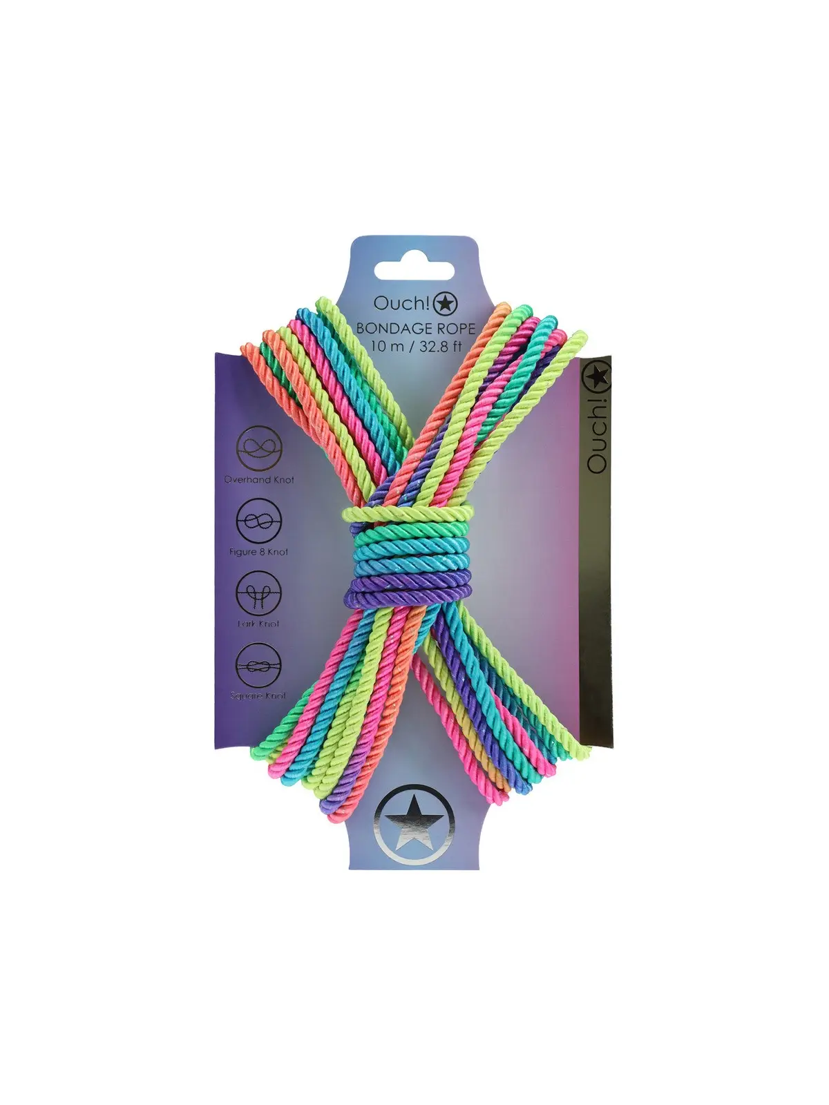 CORDA DE POLIÉSTER PARA BONDAGE 32.8 FT / 10 M COLORIDO COM BRILHO OUCH!