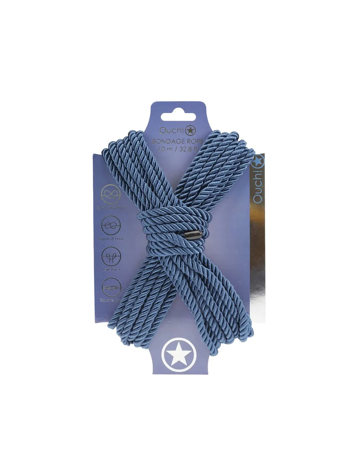CORDA DE POLIÉSTER PARA BONDAGE 32.8 FT / 10 M AZUL MARINHO OUCH!
